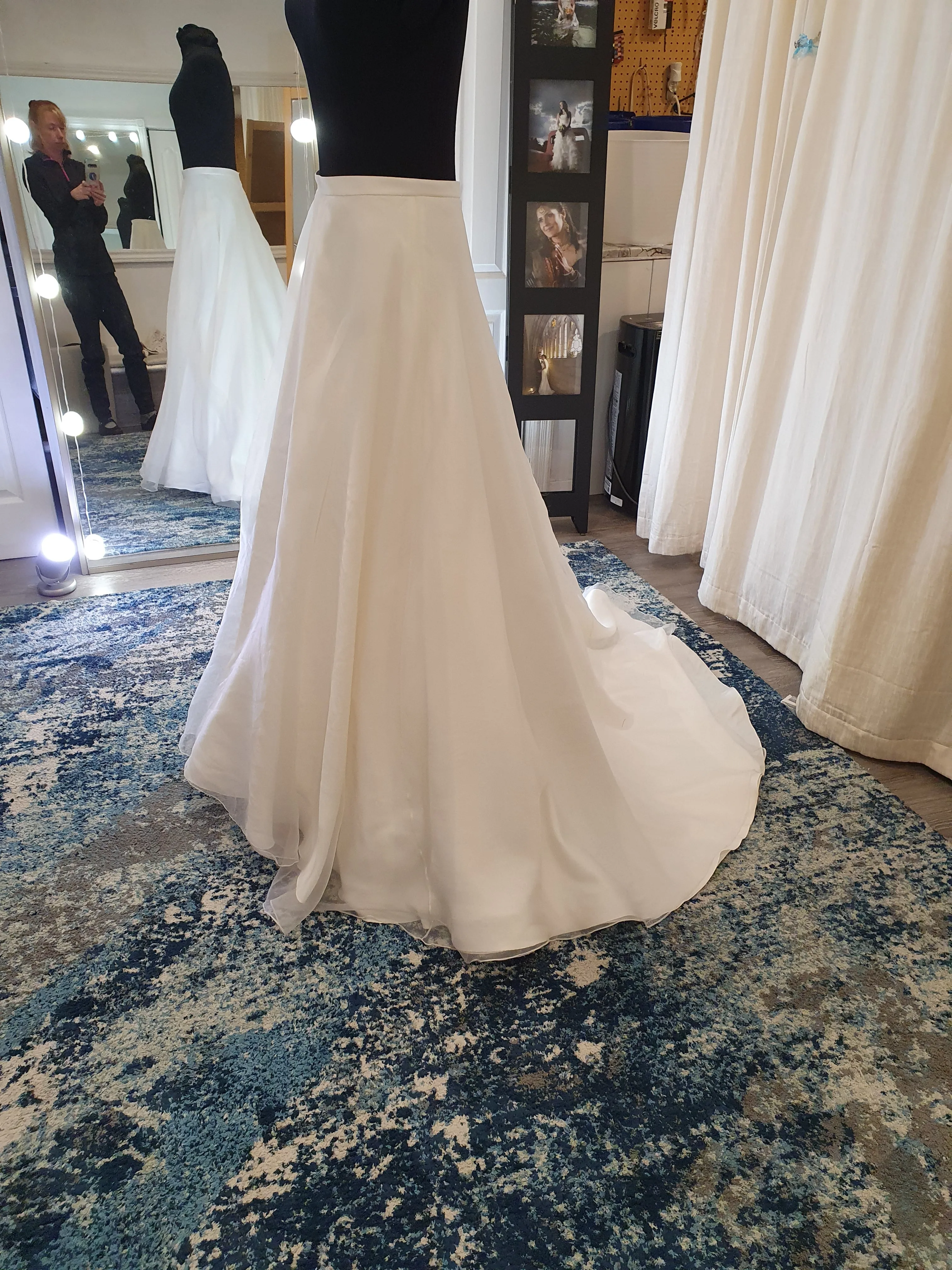 Skirt 10: EcoChic Bridal A-line silk organza skirt waist 28