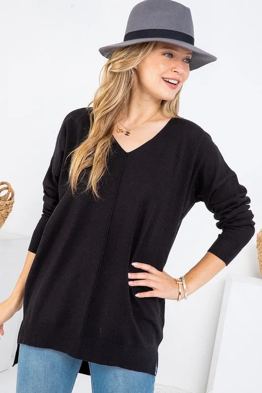 Soft Knit V Neck Sweater