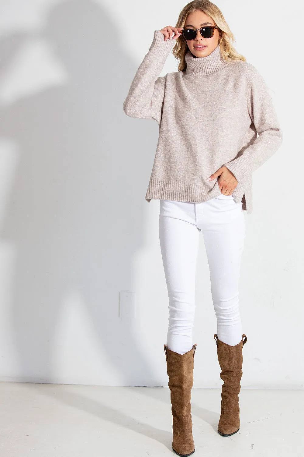 Soft Turtle Neck Knitted Sweater