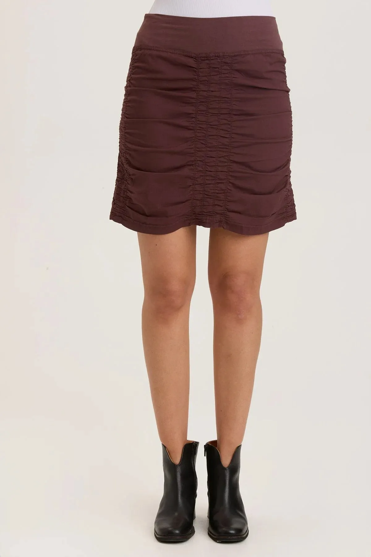 Trace Rouched Solid Skirt