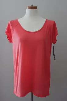 Warm Spring Grapefruit Double Scoop-Neck Top
